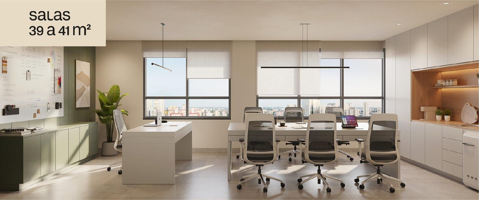 Ambiente comercial ilustrativo com 39 a 41 m² no Martim